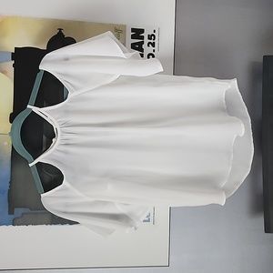 Sheer White Cold Shoulder Top